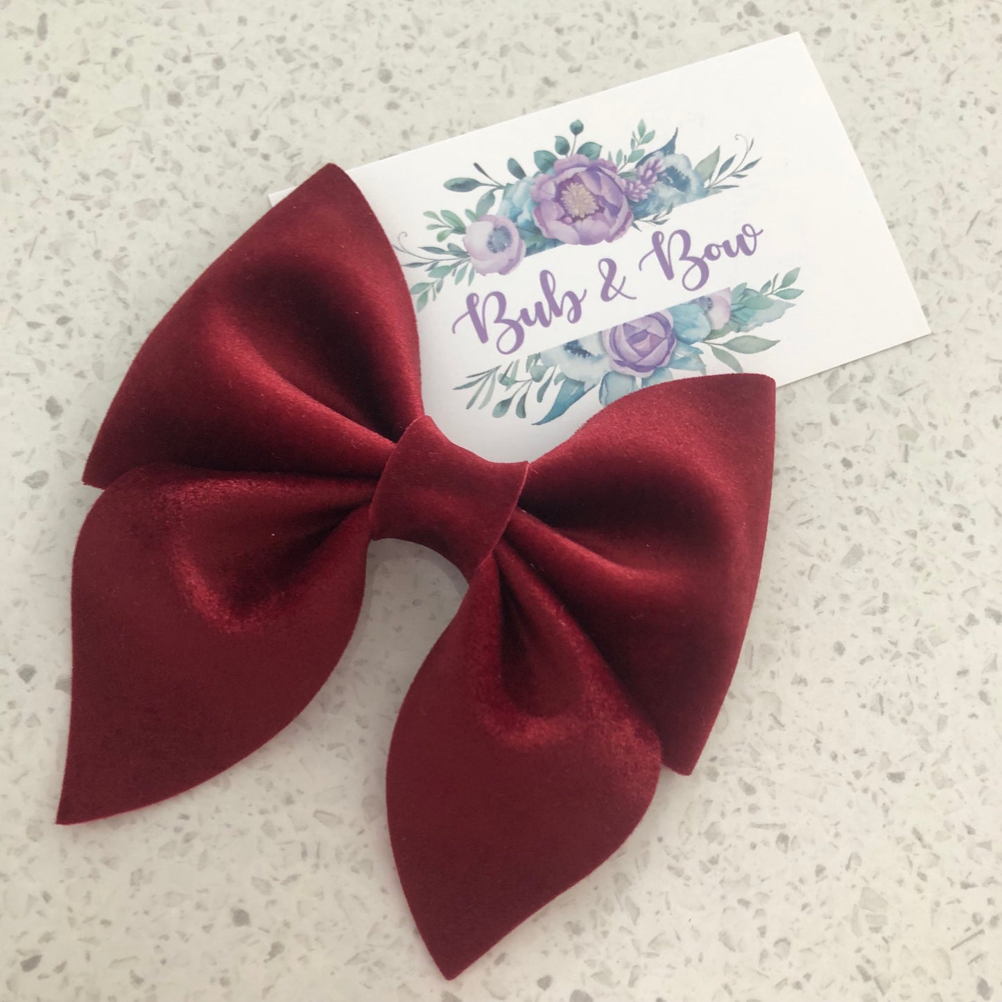 Wine Velvet Sailor Bow