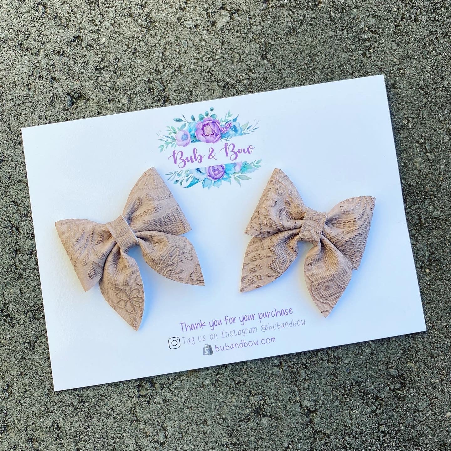Vintage Floral Embossed Mini Sailor Piggy Clips (Rosewood)