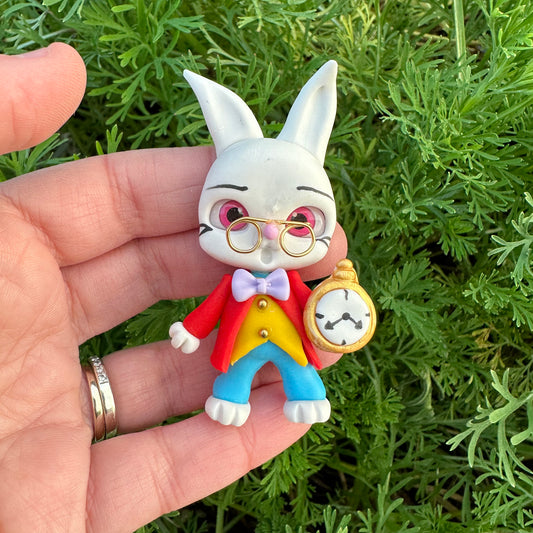 Custom White Rabbit Clay Bow