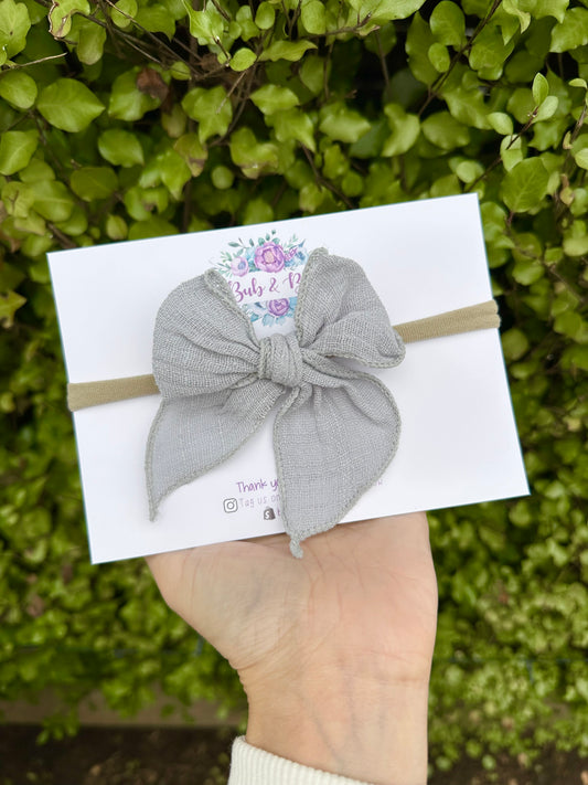 Fabric Bow on Nylon Headband