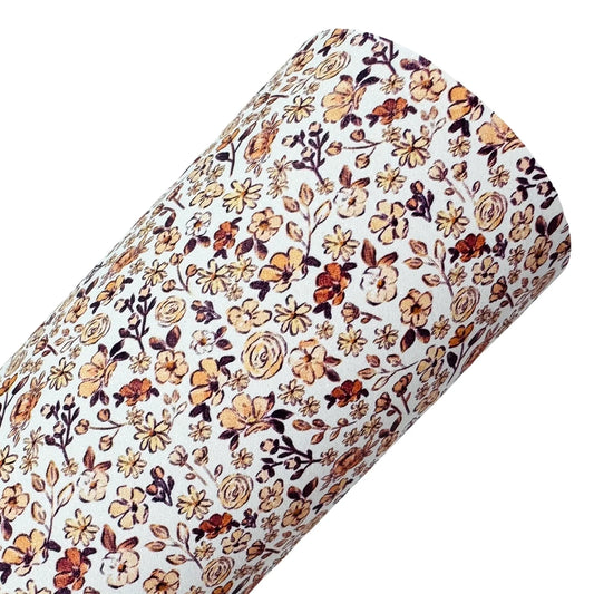 Autumn Floral Shimmer Suede