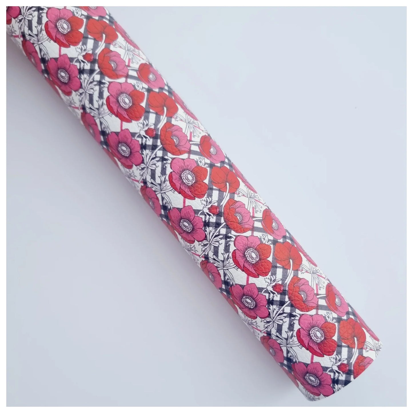 Pretty Poppies Litchi Leather