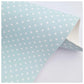 Pale Aqua & White Polka Dots Litchi Leather