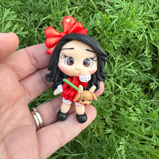 Custom Christmas Girl Clay Bow