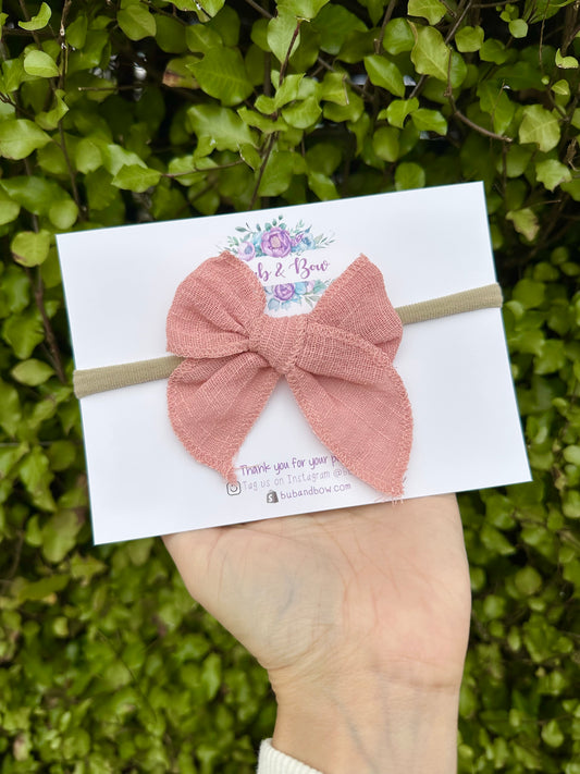 Fabric Bow on Nylon Headband