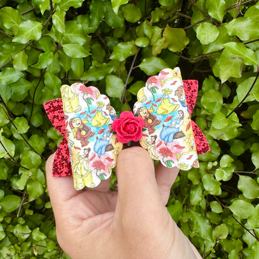 Rose Princess Scalloped Beauty Bow (9cm)
