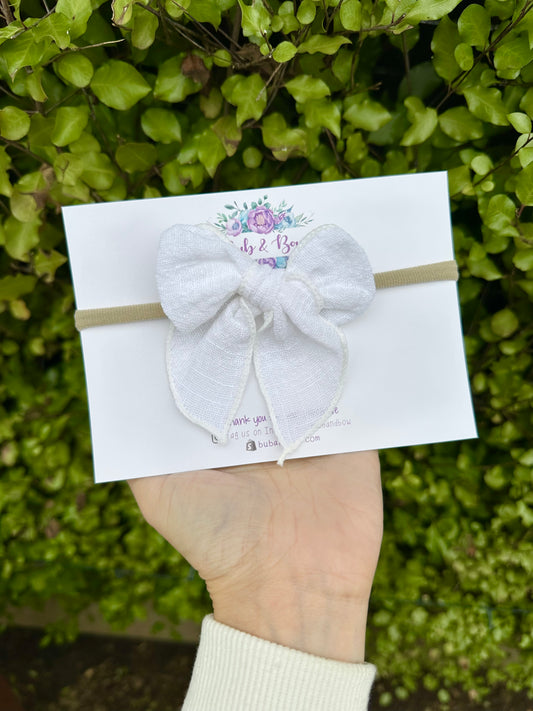 Fabric Bow on Nylon Headband