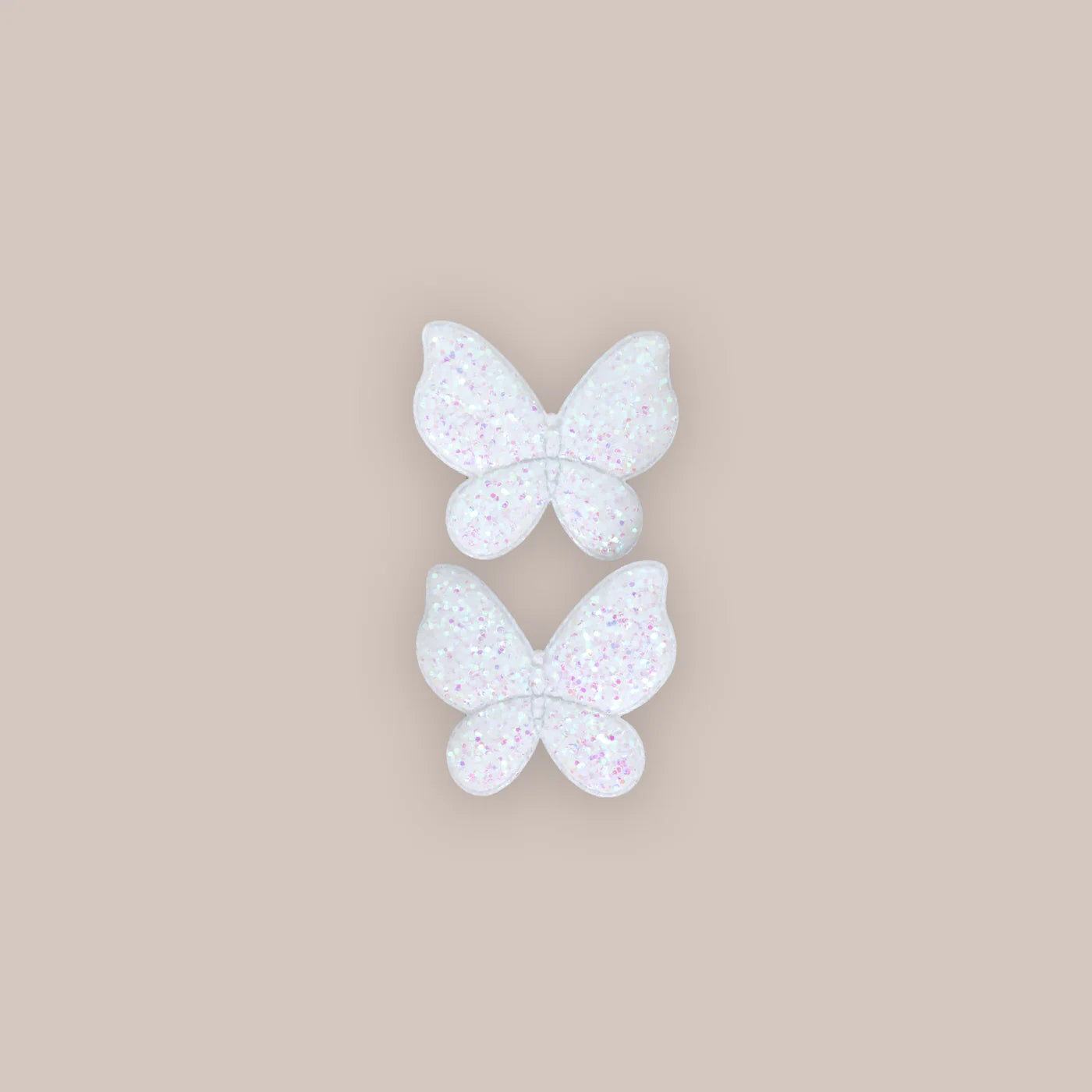 Pigtail Clips// Petite Opal Glitter Butterfly