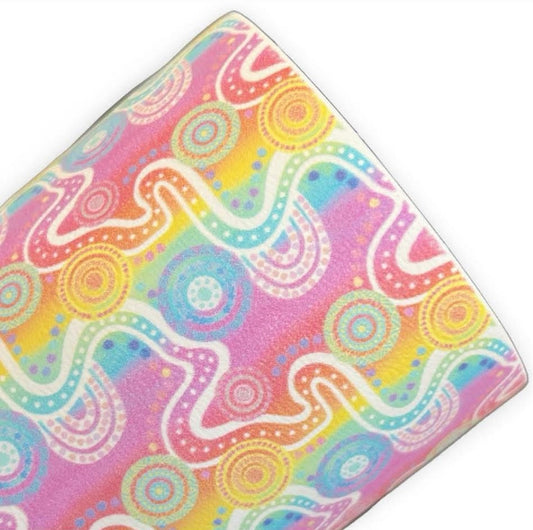 lluka Indigenous Art Printed Faux Leather