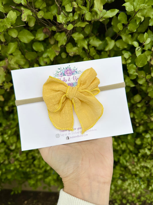 Fabric Bow on Nylon Headband