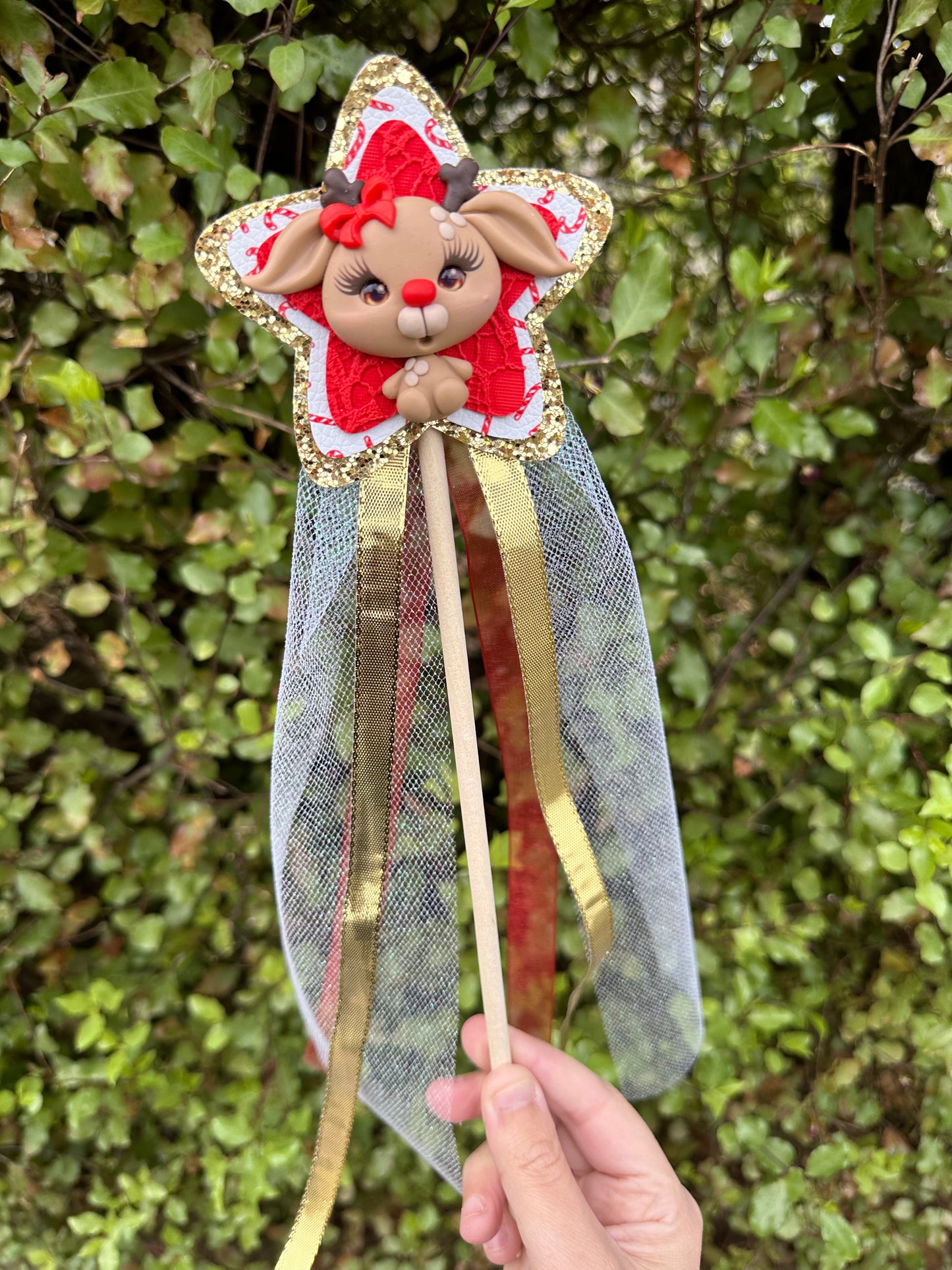 OOAK Reindeer Clay Wand