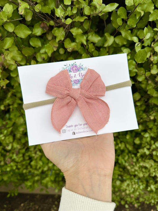Fabric Bow on Nylon Headband