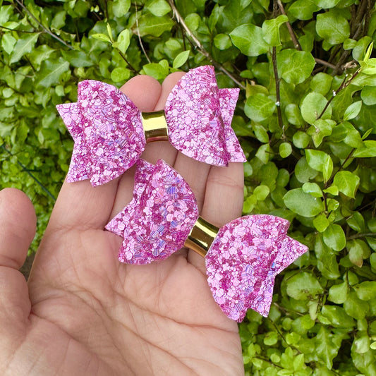 Baby Dolly Glitter Bows// Lilac Holographic