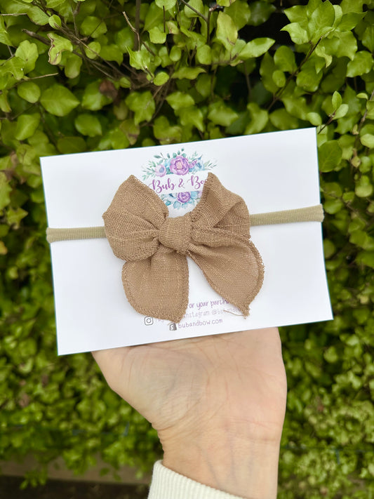 Fabric Bow on Nylon Headband
