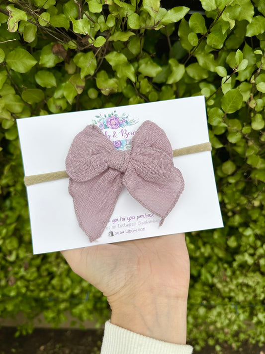 Fabric Bow on Nylon Headband
