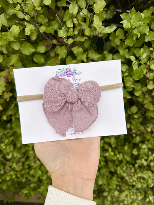 Fabric Bow on Nylon Headband