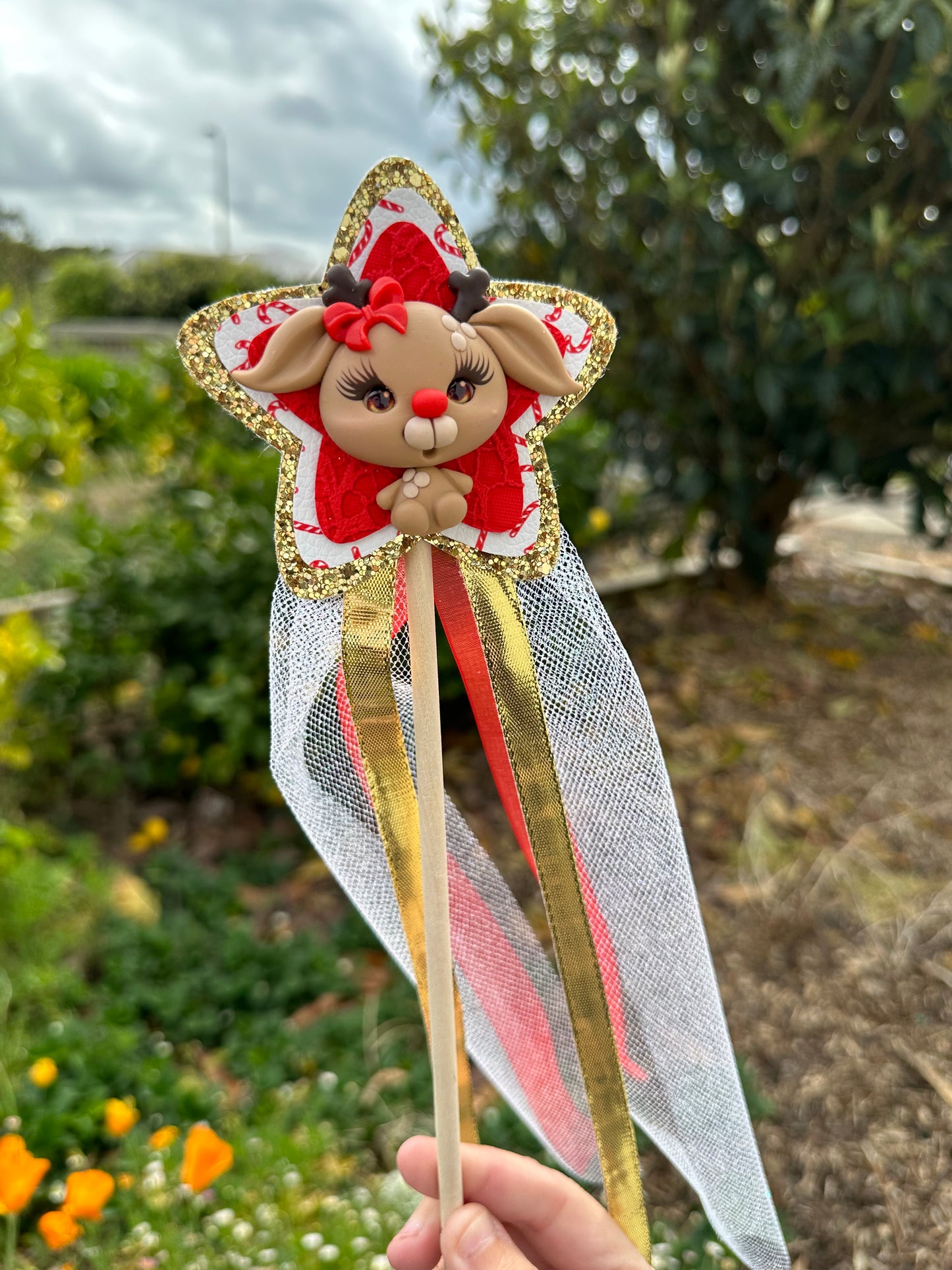 OOAK Reindeer Clay Wand