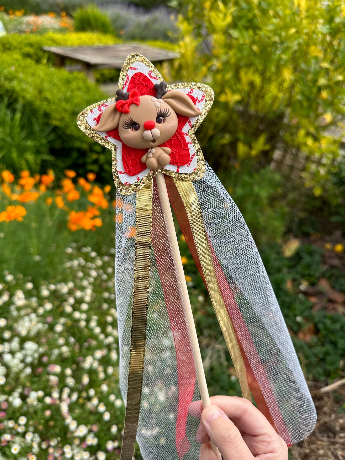 OOAK Reindeer Clay Wand