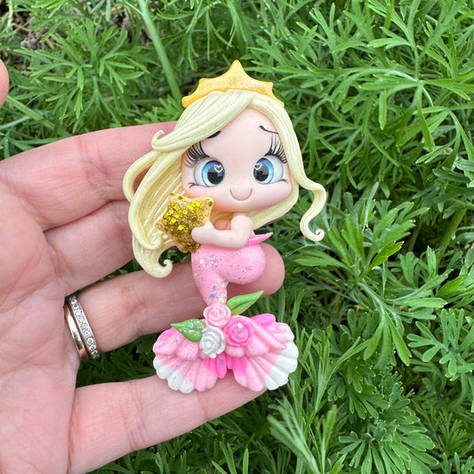 Custom Mermaid Princess Clay Bow