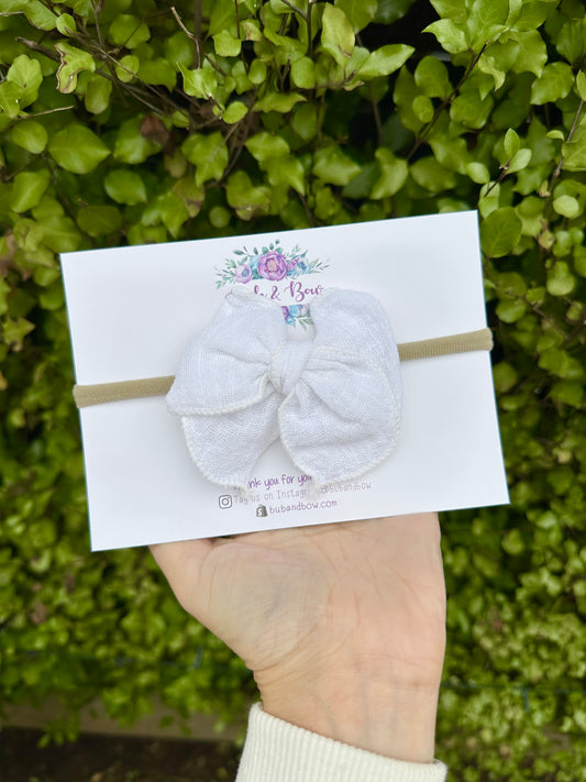 Fabric Bow on Nylon Headband