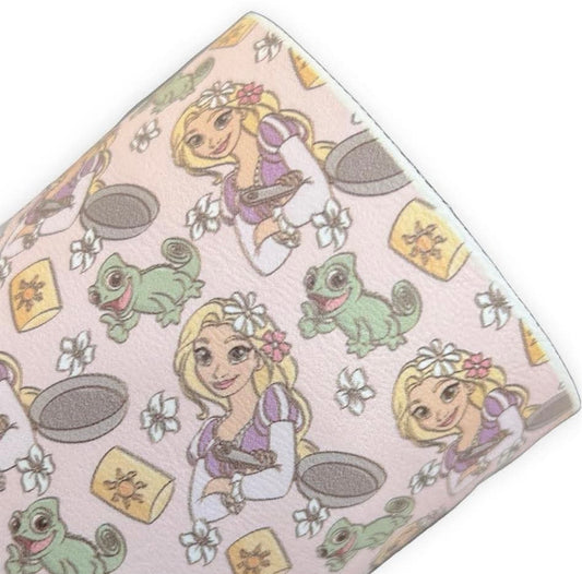 Long Hair Princess Printed Faux Leather