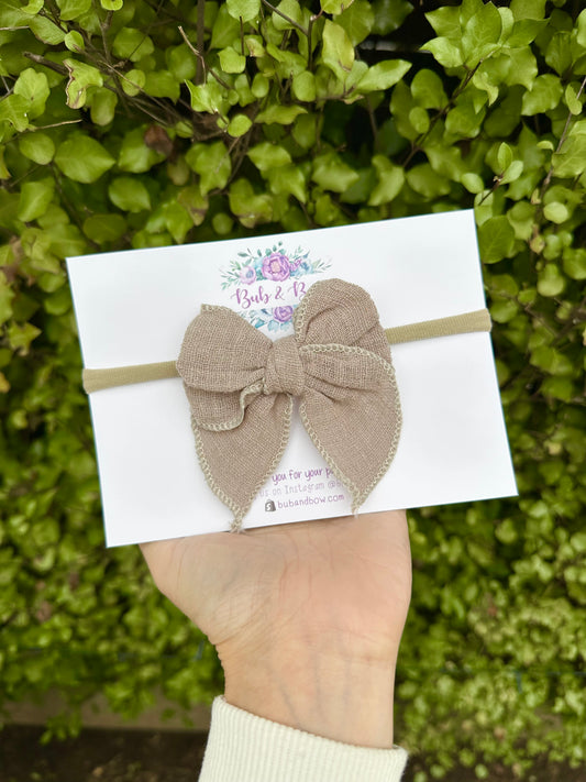 Fabric Bow on Nylon Headband