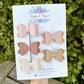Neutral/ Muted Pinks Scalloped Bow Set