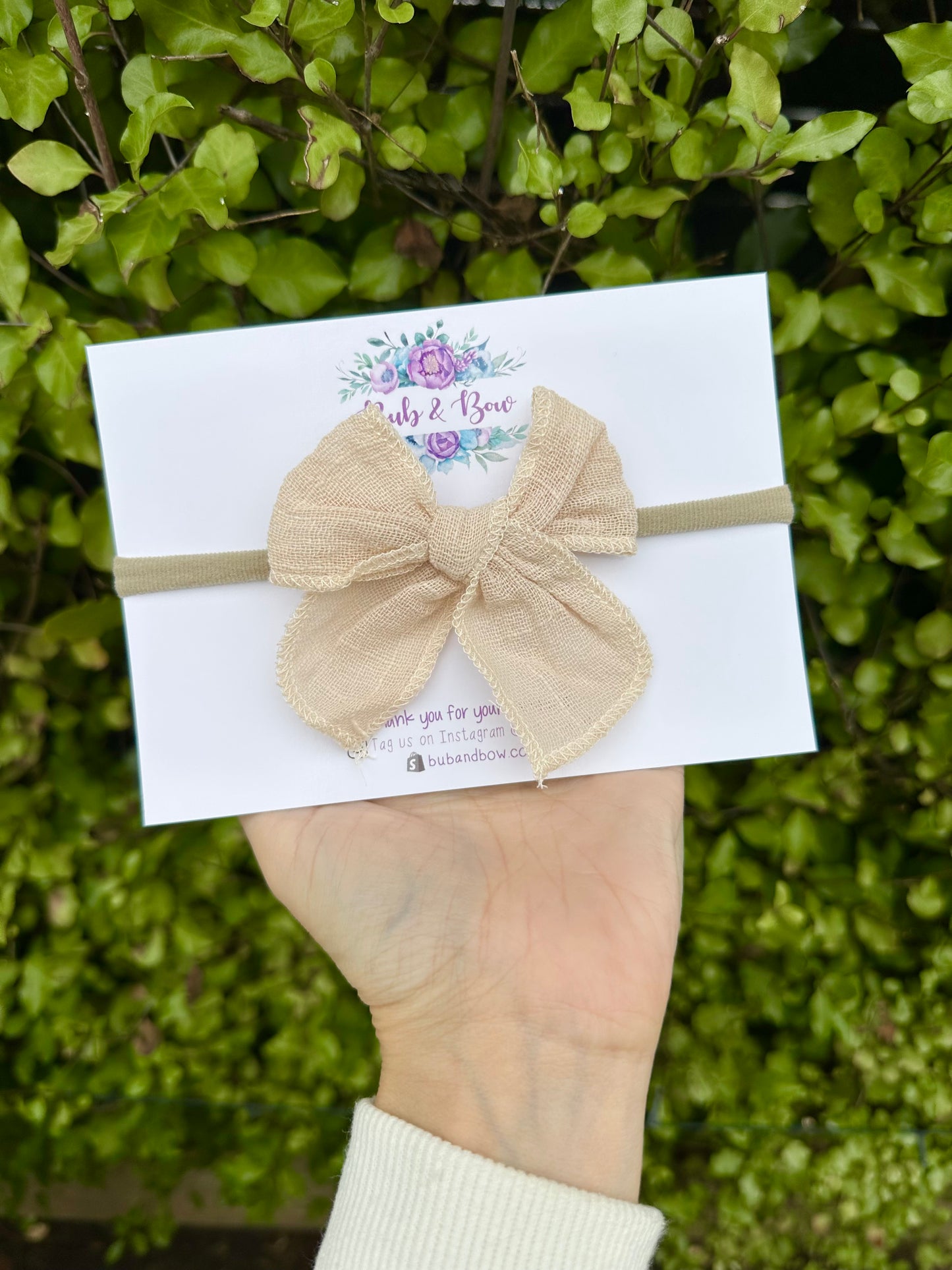 Fabric Bow on Nylon Headband