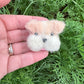 Custom Fluffy Dog Clay Bow