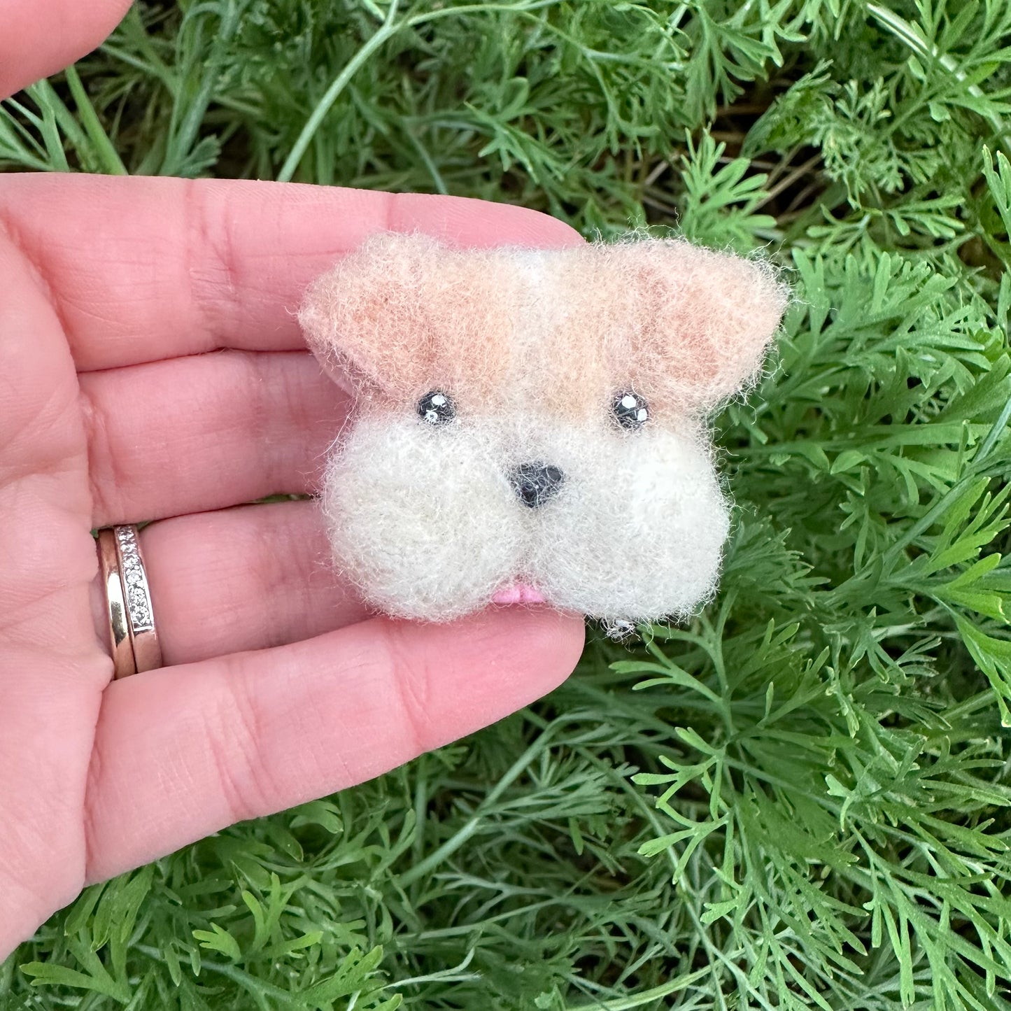 Custom Fluffy Dog Clay Bow