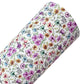 White Floral Shimmer Suede