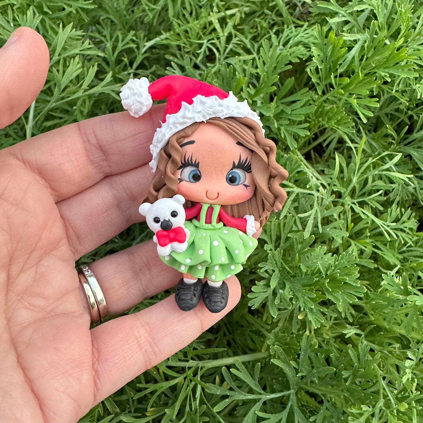 Custom Christmas Girl Clay Bow