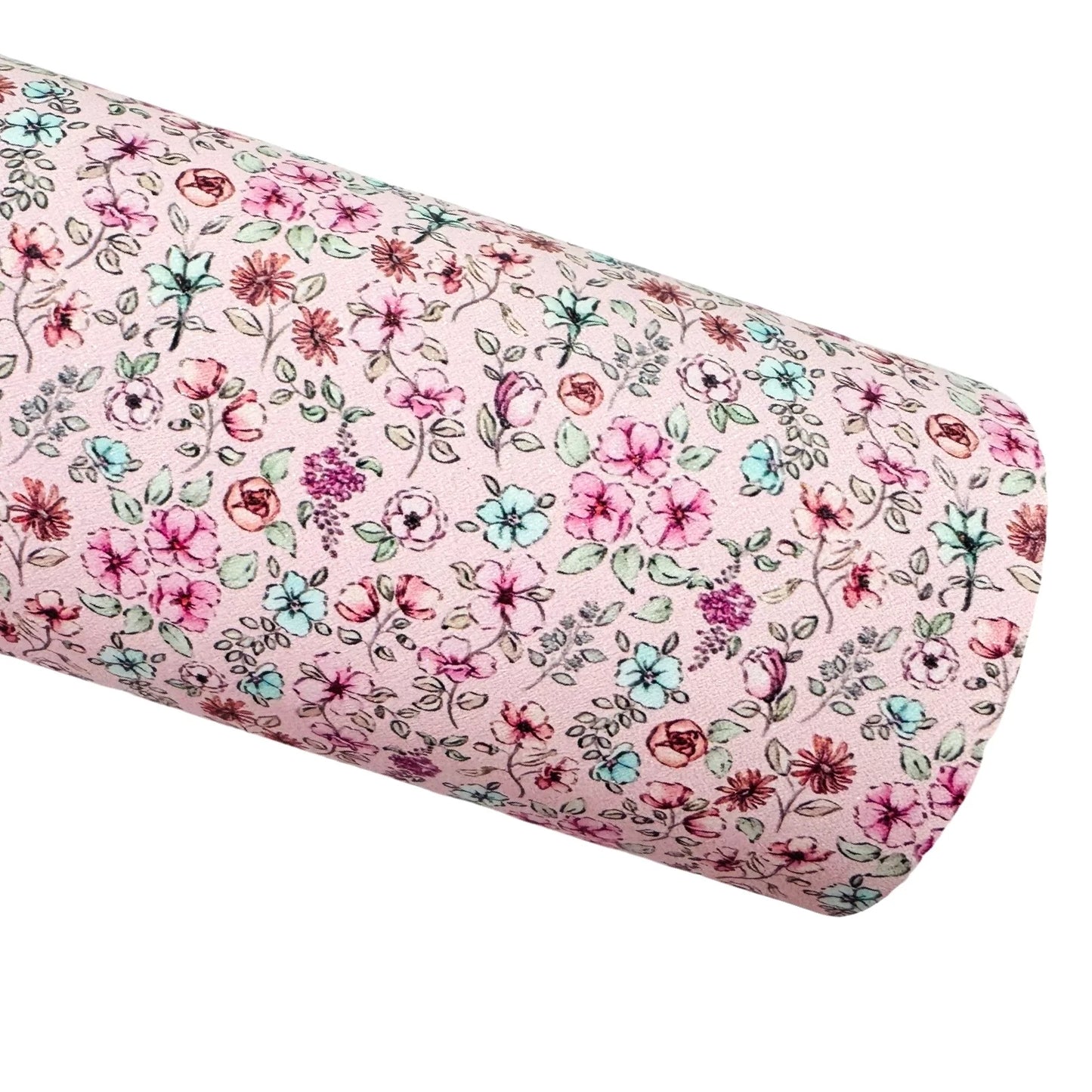 Pink Floral Shimmer Suede