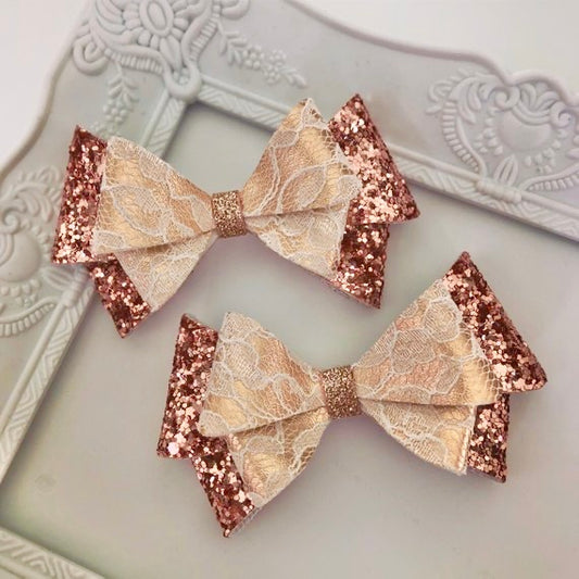 Rose Gold 'Double Cherub' Bow