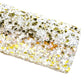 Glam Ice Chunky Glitter Fabric - White and Gold