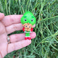 Custom Grinch Holding Puppy Clay Bow