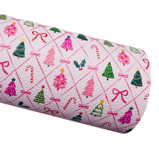 Pink Trees & Ribbons Leatherette