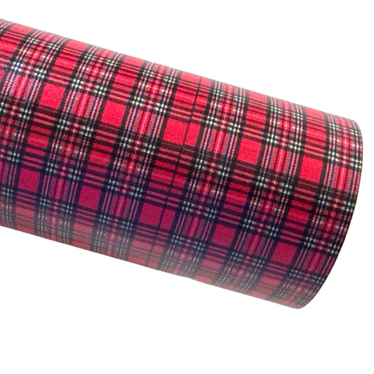 Small Red Tartan Leatherette