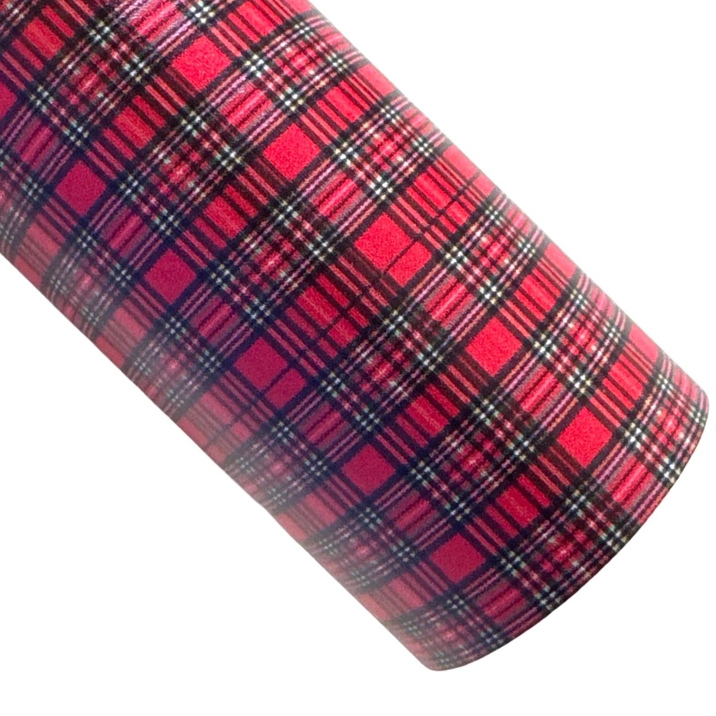 Small Red Tartan Leatherette