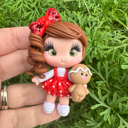 Custom Christmas Girl Clay Bow