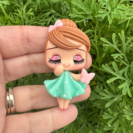 Custom Butterfly Girl Clay Bow