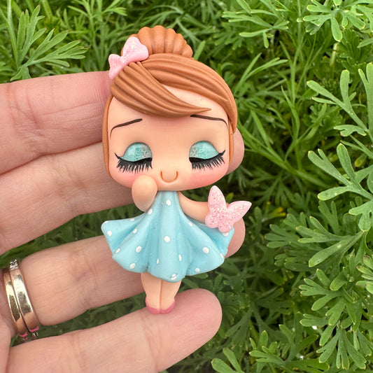 Custom Butterfly Girl Clay Bow