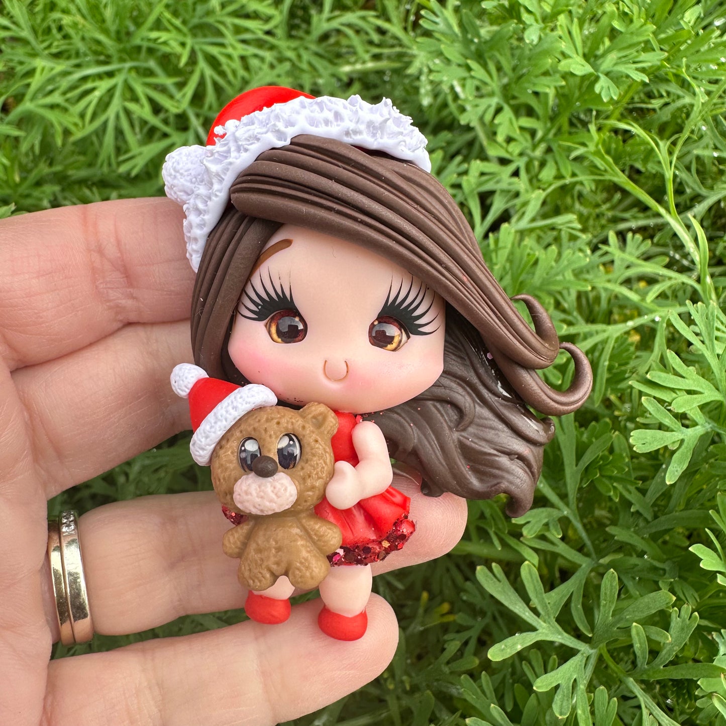 Custom Christmas Girl Clay Bow