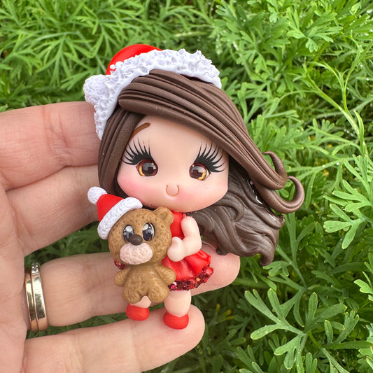 Custom Christmas Girl Clay Bow