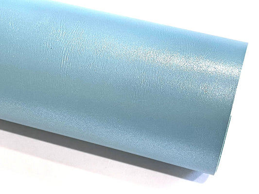 Light Blue Pearl Smooth Faux Leatherette 