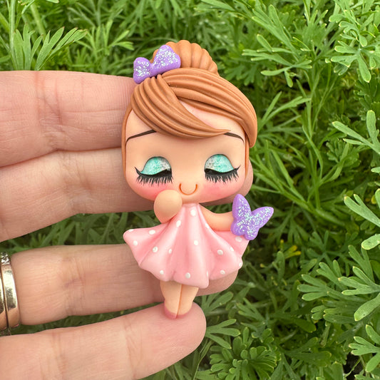 Custom Butterfly Girl Clay Bow
