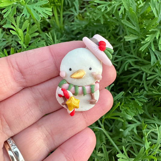 Custom Christmas Snowman Clay Bow