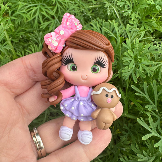 Custom Christmas Girl Clay Bow