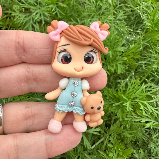 Custom Teddy Girl Clay Bow