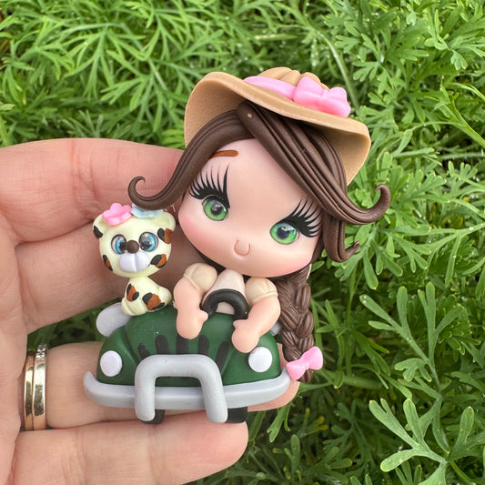 Custom Safari Girl Clay Bow